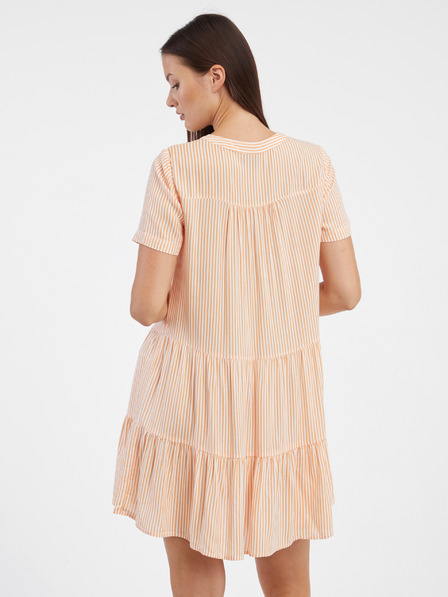 Vero Moda Oranžové dámské pruhované košilové šaty VERO MODA Bumpy