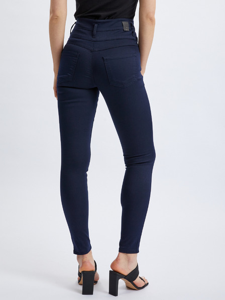 Orsay Tmavě modré dámské skinny fit kalhoty ORSAY