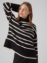 Vero Moda Černý dámský pruhovaný svetr VERO MODA Saba