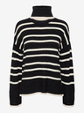 Vero Moda Černý dámský pruhovaný svetr VERO MODA Saba
