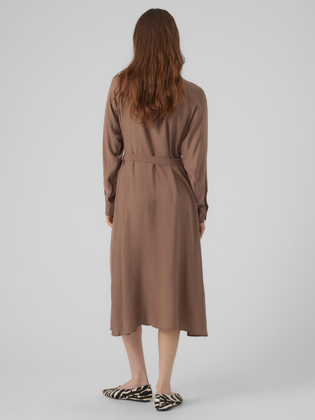 Vero Moda Hnědé dámské košilové šaty VERO MODA Debby