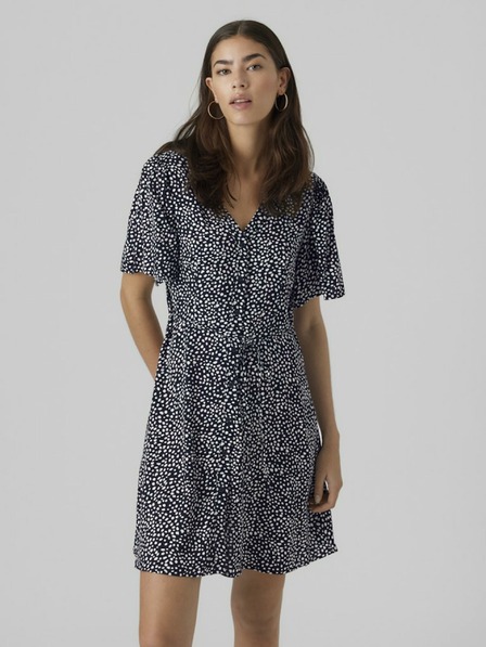 Vero Moda Tmavě modré dámské vzorované šaty Vero Moda Alba