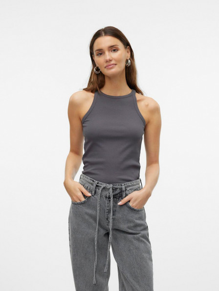 Vero Moda Tmavě šedé dámské basic tílko Vero Moda Chloe