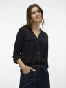 Vero Moda Černá dámská lněná halenka Vero Moda Linn Bumpy
