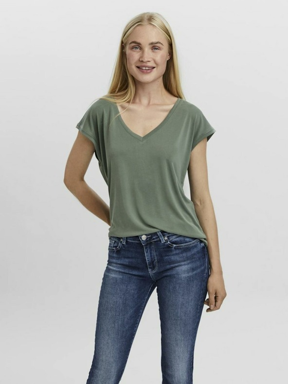 Vero Moda Zelené dámské tričko VERO MODA Filli