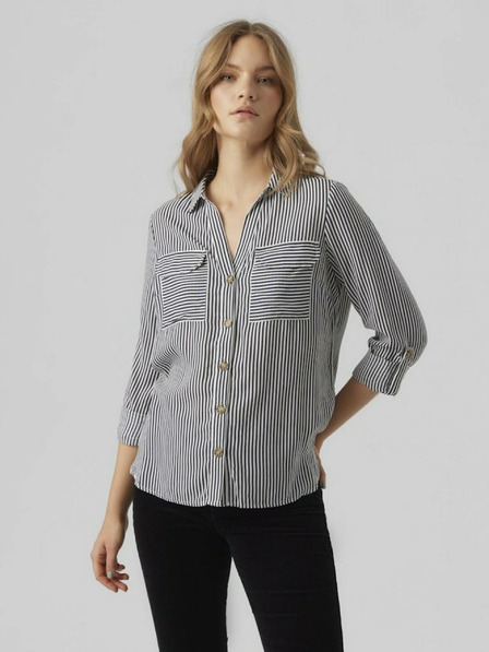 Vero Moda Bílo-modrá dámská pruhovaná halenka Vero Moda Bumpy
