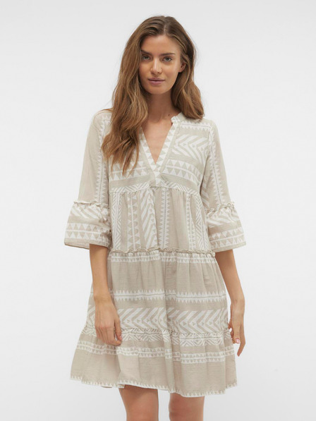 Vero Moda Bílo-šedé dámské vzorované šaty Vero Moda Dicthe