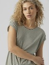 Vero Moda Bílo-zelené dámské pruhované tričko Vero Moda Ava