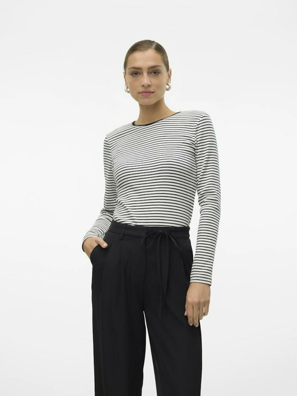 Vero Moda Černo-bílé dámské pruhované tričko Vero Moda Chloe