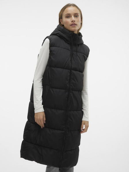 Vero Moda Černá dámská dlouhá prošívaná vesta Vero Moda Ligaane