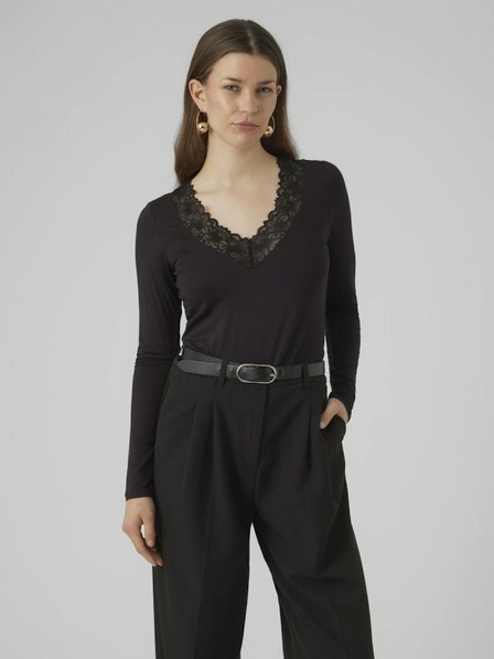 Vero Moda Černé dámské tričko Vero Moda Rosa