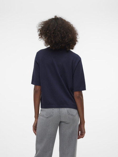 Vero Moda Tmavě modrý dámský svetr s krátkým rukávem Vero Moda Silje