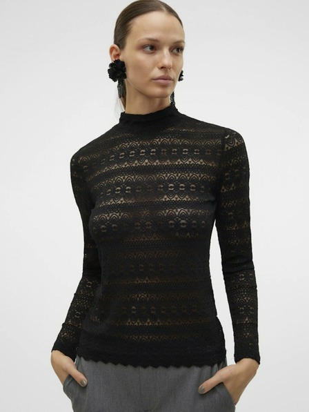 Vero Moda Černá dámská krajkovaná halenka Vero Moda Zoe