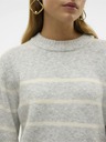 Vero Moda Béžovo-šedý dámský pruhovaný svetr Vero Moda Flawless