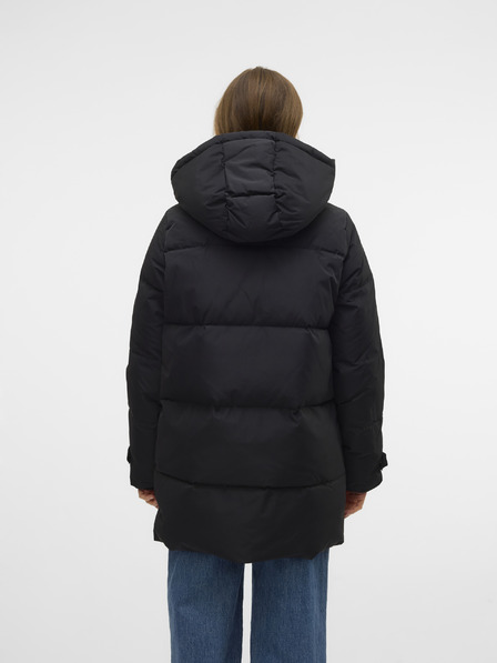 Vero Moda Černý dámský péřový kabát Vero Moda Leonielea