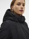 Vero Moda Černý dámský péřový kabát Vero Moda Leonielea