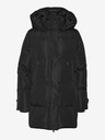 Vero Moda Černý dámský péřový kabát Vero Moda Leonielea