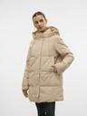 Vero Moda Béžový dámský péřový kabát Vero Moda Leonielea