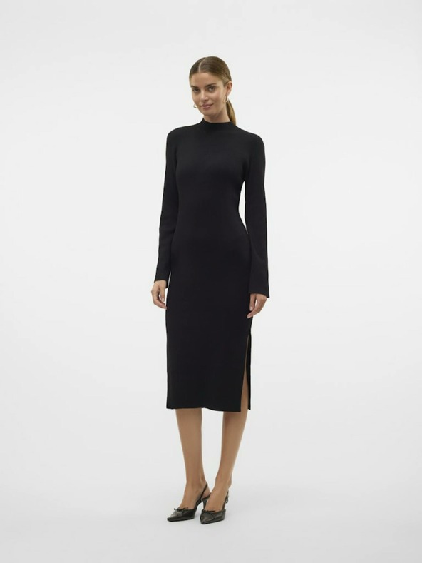 AWARE by VERO MODA Černé dámské svetrové šaty AWARE by VERO MODA Lynzi