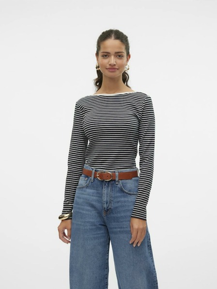Vero Moda Bílo-černé dámské pruhované tričko Vero Moda Chloe