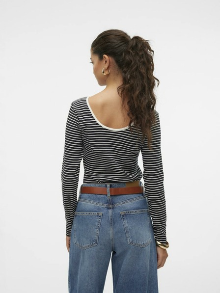 Vero Moda Bílo-černé dámské pruhované tričko Vero Moda Chloe
