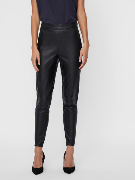 Vero Moda Černé koženkové legíny VERO MODA Janni