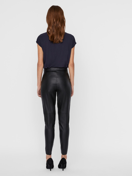 Vero Moda Černé koženkové legíny VERO MODA Janni