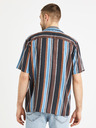 Celio Modro-hnědá pánská pruhovaná košile Celio Taboy