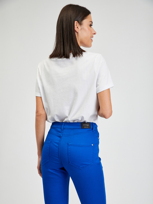 Orsay Modré dámské skinny fit kalhoty ORSAY Paulina