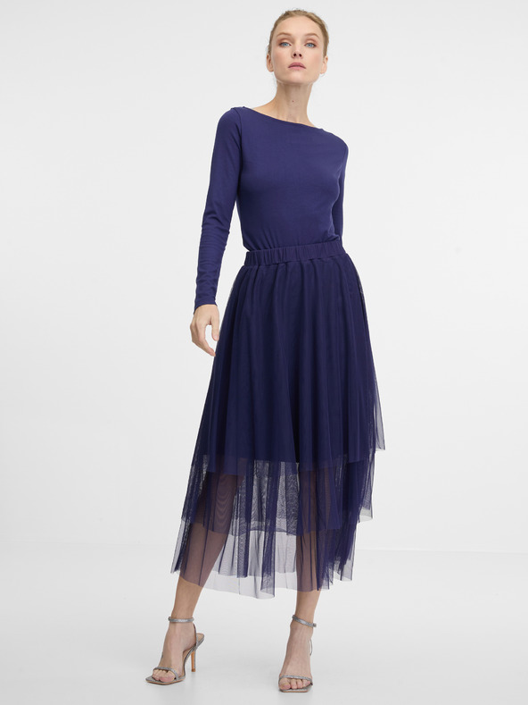 Orsay Tmavě modré dámské tričko s dlouhým rukávem ORSAY