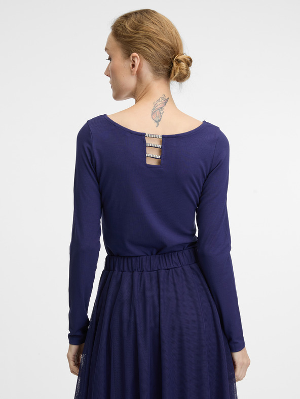 Orsay Tmavě modré dámské tričko s dlouhým rukávem ORSAY