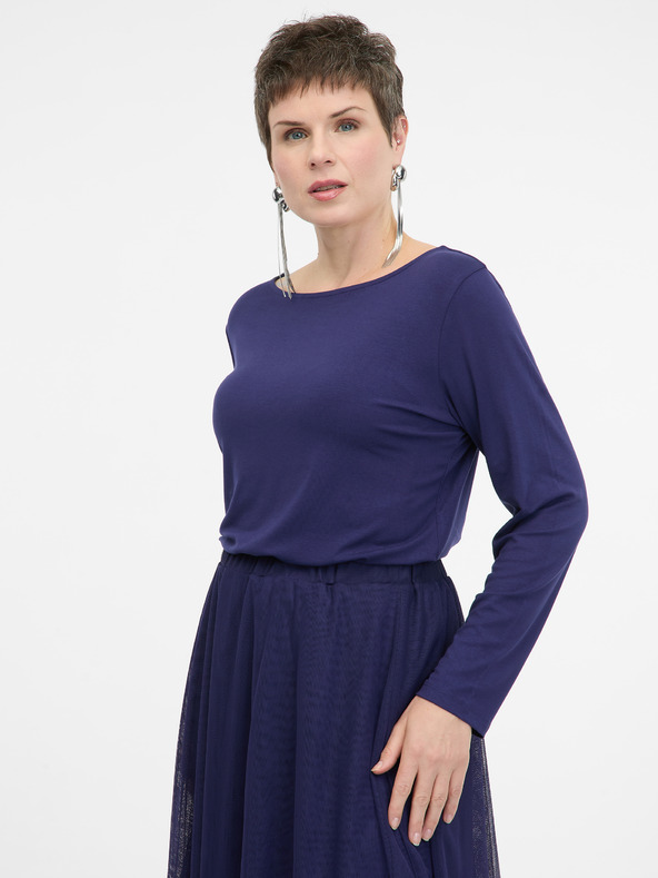 Orsay Tmavě modré dámské tričko s dlouhým rukávem ORSAY