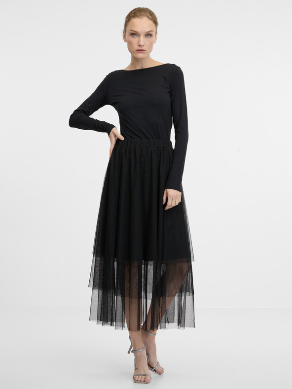 Orsay Černé dámské tričko s dlouhým rukávem ORSAY