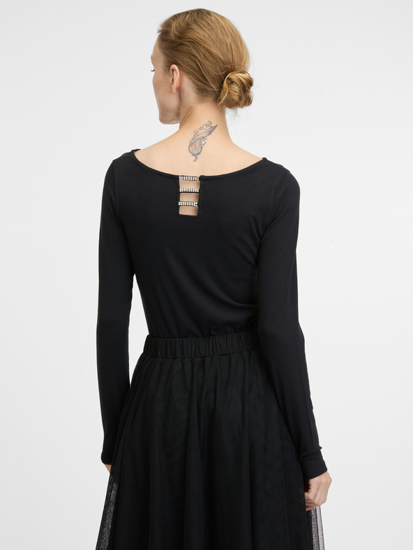 Orsay Černé dámské tričko s dlouhým rukávem ORSAY