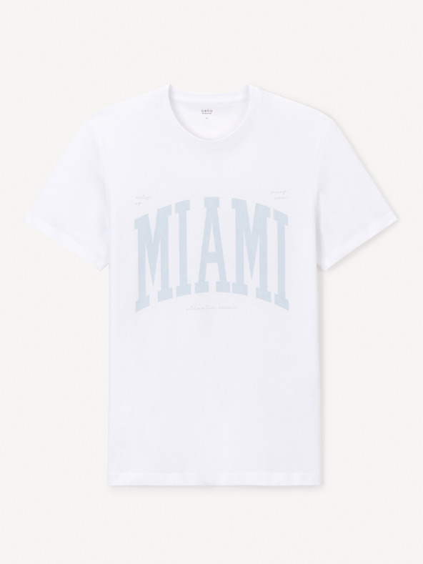 Celio Bílé tričko sae vzorem Jeville Celio