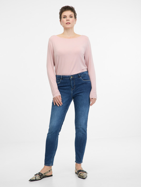 Orsay Světle růžové dámské tričko s dlouhým rukávem ORSAY