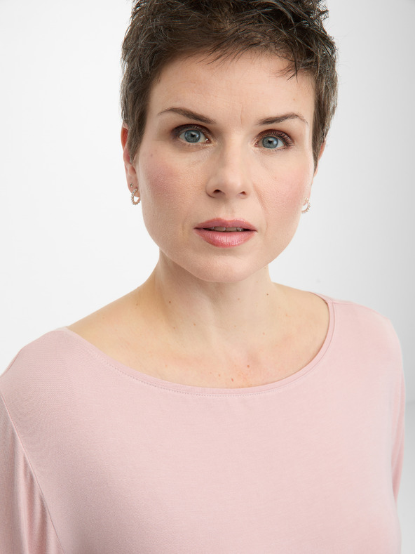 Orsay Světle růžové dámské tričko s dlouhým rukávem ORSAY