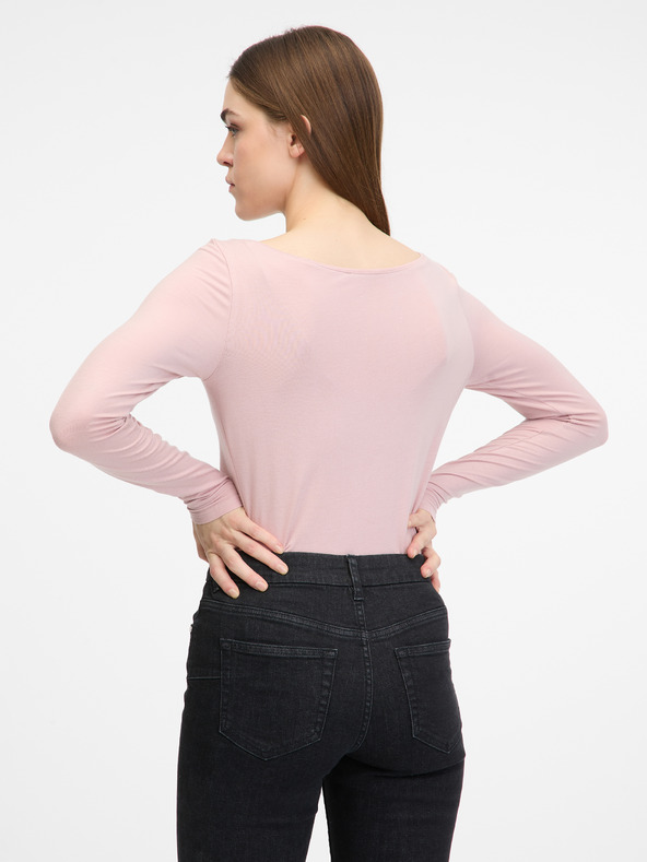 Orsay Světle růžové dámské tričko s dlouhým rukávem ORSAY