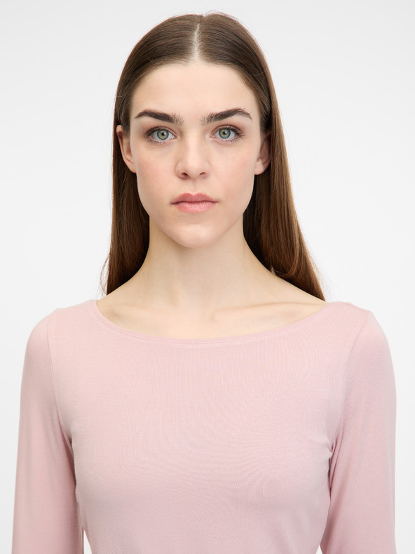 Orsay Světle růžové dámské tričko s dlouhým rukávem ORSAY