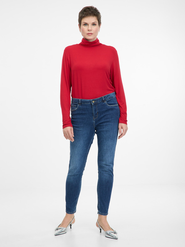 Orsay Červené dámské tričko s dlouhým rukávem ORSAY