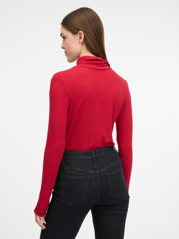 Orsay Červené dámské tričko s dlouhým rukávem ORSAY