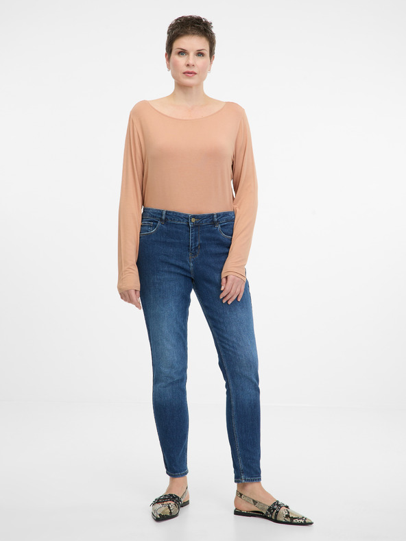 Orsay Světle hnědé dámské tričko s dlouhým rukávem ORSAY