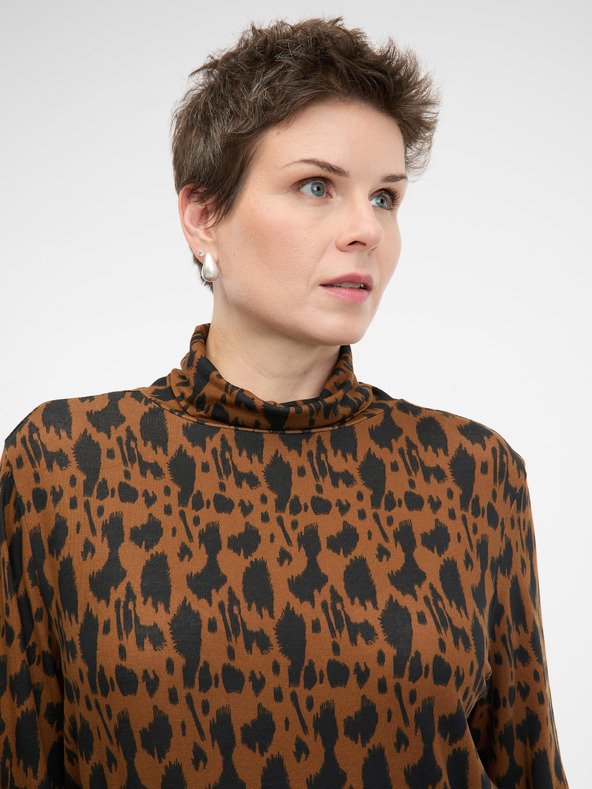 Orsay Světle hnědé dámské tričko s dlouhým rukávem ORSAY