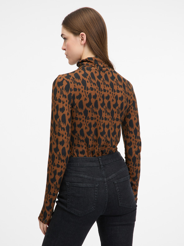 Orsay Světle hnědé dámské tričko s dlouhým rukávem ORSAY