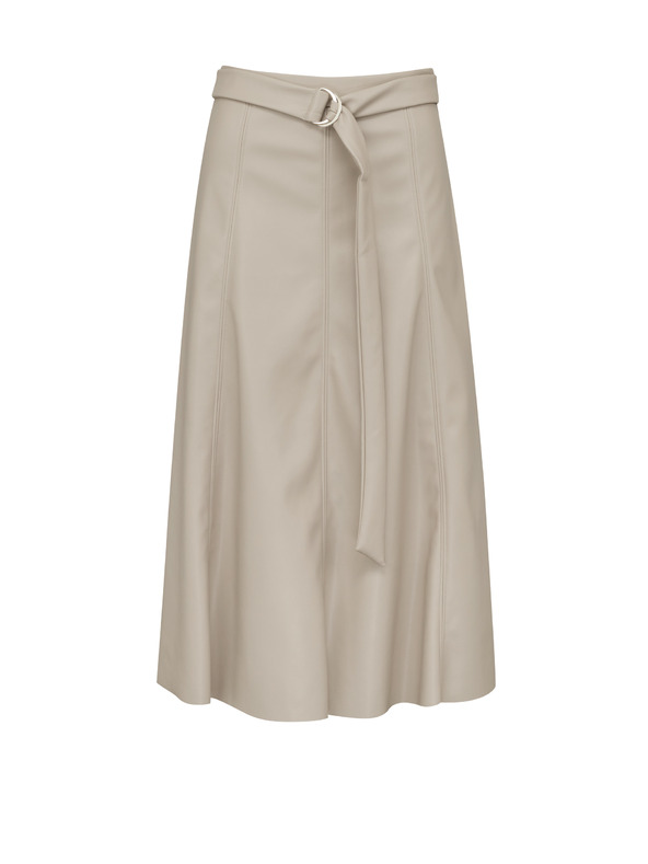 Orsay Béžová dámská koženková midi sukně ORSAY