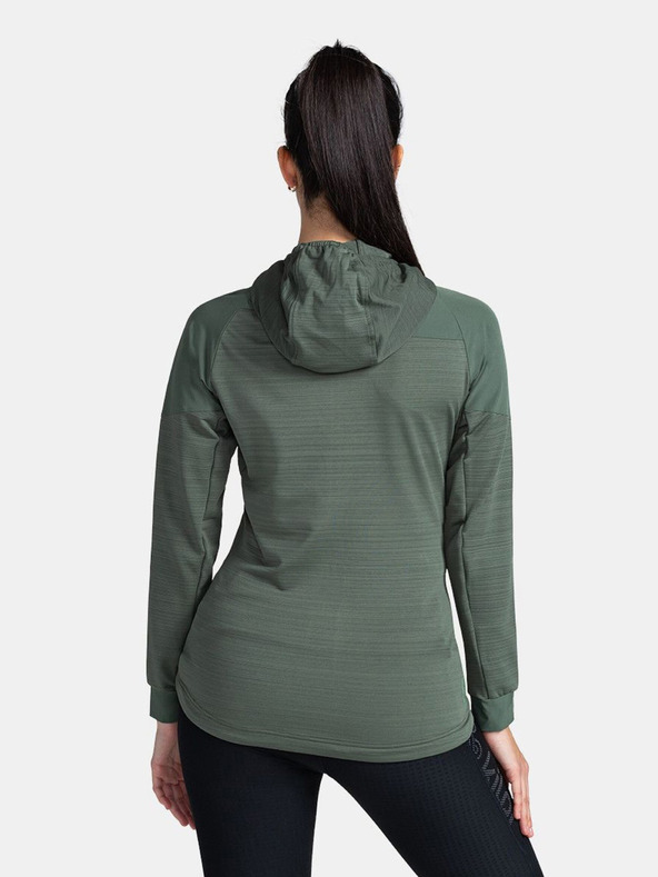 Kilpi Tmavě zelená dámská strečová mikina s kapucí Kilpi MEMPHIS-W