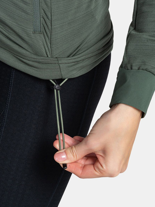 Kilpi Tmavě zelená dámská strečová mikina s kapucí Kilpi MEMPHIS-W