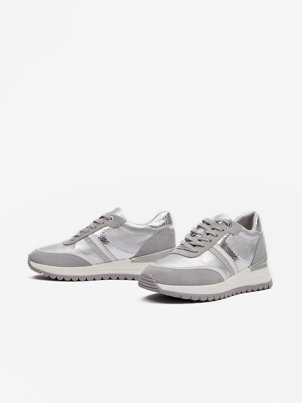 Geox Stříbrné dámské tenisky Geox Desya
