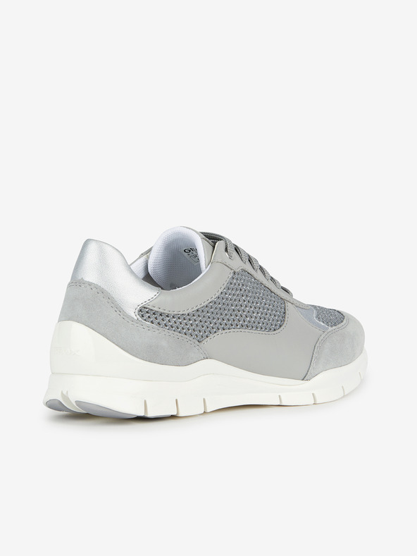 Geox Šedé dámské tenisky s koženými detaily Geox Sukie
