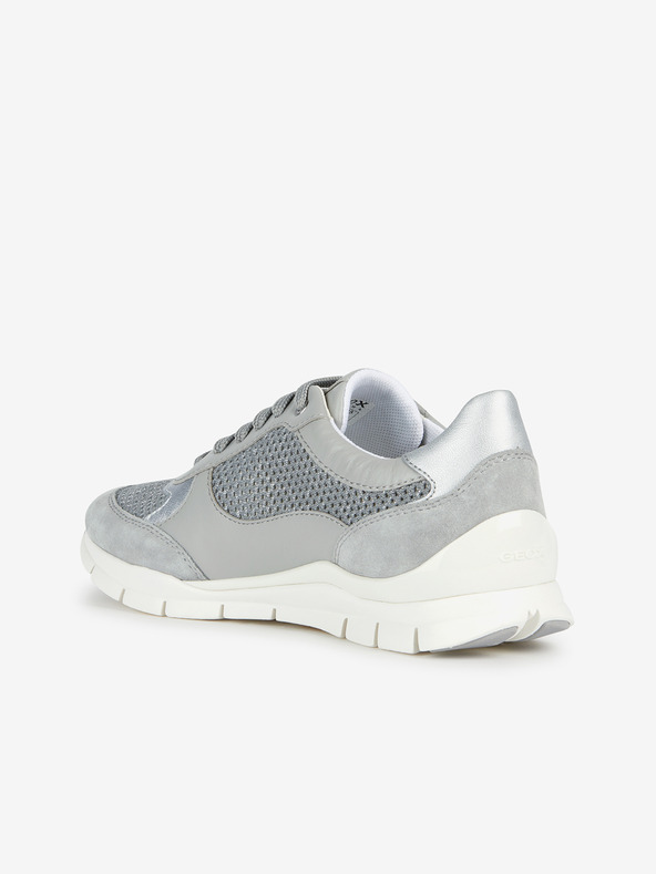 Geox Šedé dámské tenisky s koženými detaily Geox Sukie